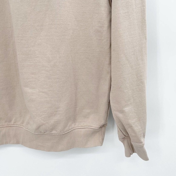 Bolongaro Trevor Crewneck Sweatshirt Beige Size S Long‎ Sleeve Ribbed Trim - Picture 3 of 10